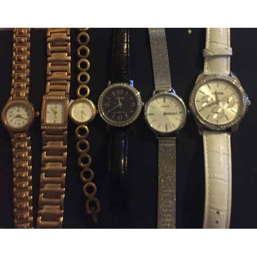 393 - A collection of six ladies wristwatches. To include four by 'Lorus'.