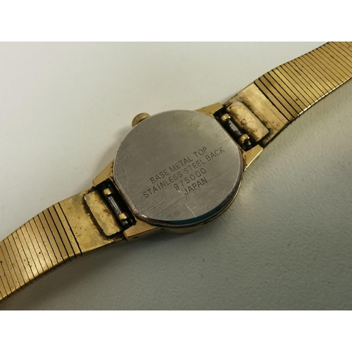 396 - Two vintage, gold-coloured, ladies cocktail watches, by Accurist (battery powered, stamped 975000, u... 