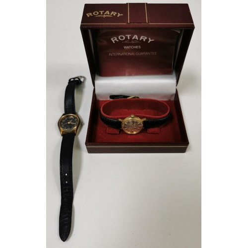 396A - A vintage, boxed ladies 'Rotary' watch (wind-up, stamped 588), together with another by 'Sutus' (bat... 