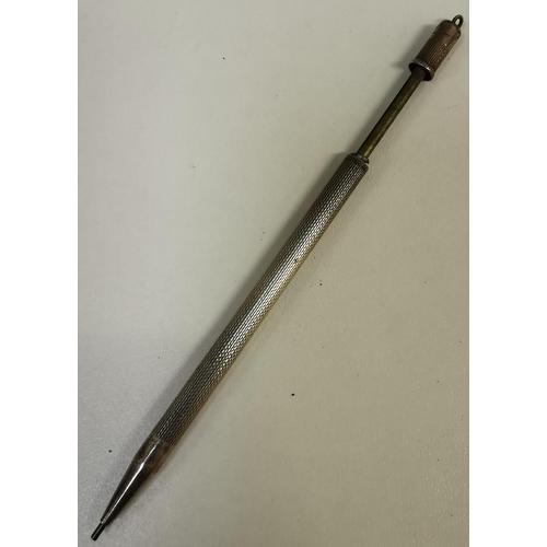 416A - A hallmarked silver retractable pencil, together with a hallmarked pencil lead case.