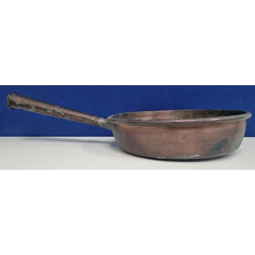 475 - A substantial early 19th century/Georgian, hollow handled & coppered skillet pan. Antique repair to ... 