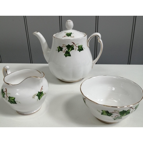 503 - A vintage 'Ridgway Colclough' tea set, in an ivy leaf pattern. To include six cups, seven saucers, s... 