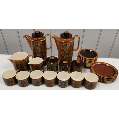 508 - A collection of thirty pieces of 'Hornsea - Bronte' tableware, in a typical retro design. To include... 