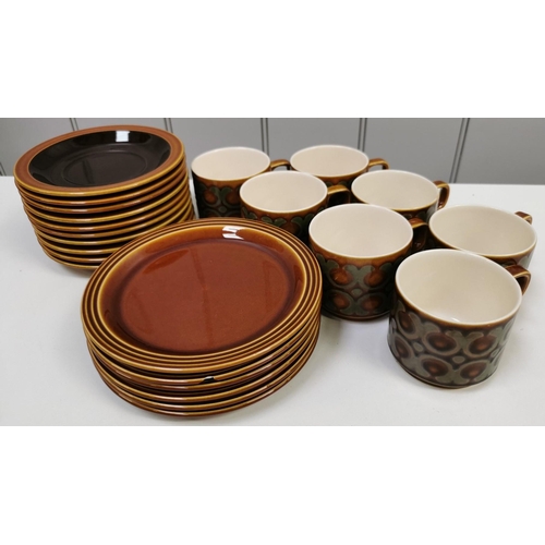 508 - A collection of thirty pieces of 'Hornsea - Bronte' tableware, in a typical retro design. To include... 