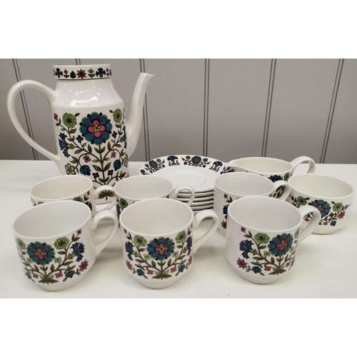 531 - A retro, fifteen-piece tea set, by 'Midwinter' Staffordshire, comprising six cups & saucers; teapot;... 