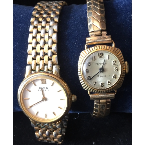 1191 - Two vintage, mechanical ladies' watches, by 'Sekonda' & 'Avia'. Untested.