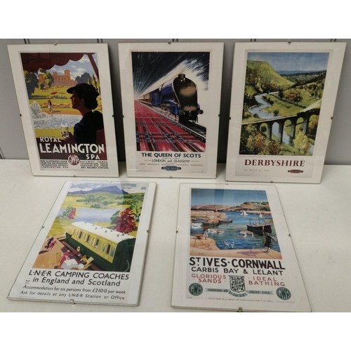 1605 - A mixed lot of collectibles. To include five framed GWR/BR/LNER vintage holiday destination posters,... 