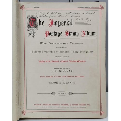 1620 - A sixth edition 'Imperial' (empty) stamp album, published by Stanley Gibbons Ltd in 1892.