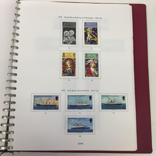 1628 - A partially-completed Stanley Gibbons 'Channel Islands' stamp album. Stamp dates 1950's onwards.