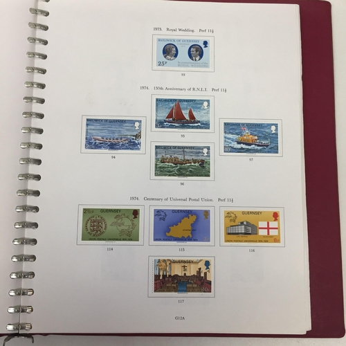 1628 - A partially-completed Stanley Gibbons 'Channel Islands' stamp album. Stamp dates 1950's onwards.