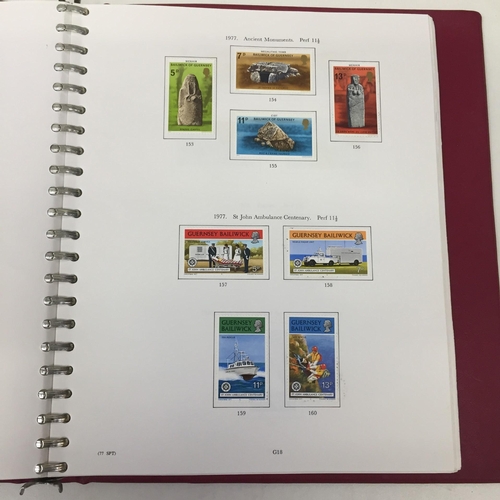 1628 - A partially-completed Stanley Gibbons 'Channel Islands' stamp album. Stamp dates 1950's onwards.