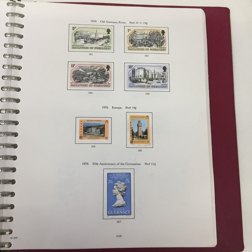 1628 - A partially-completed Stanley Gibbons 'Channel Islands' stamp album. Stamp dates 1950's onwards.