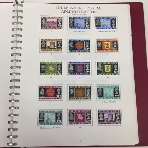 1628 - A partially-completed Stanley Gibbons 'Channel Islands' stamp album. Stamp dates 1950's onwards.