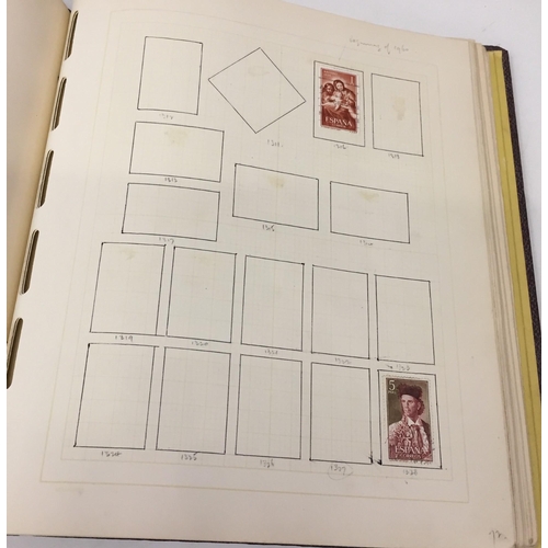 1629 - A partially-completed stamp album, devoted to Spanish Stamps 1950 - 1967.