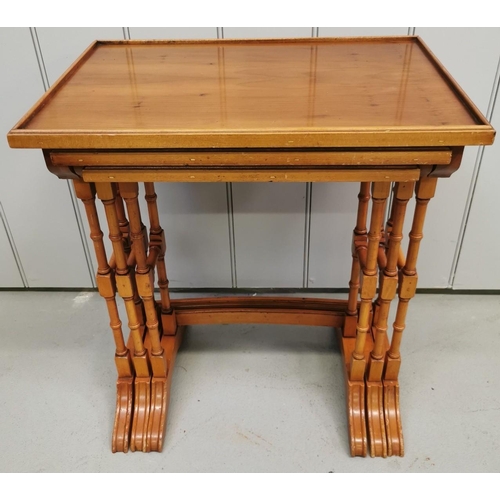 968 - A vintage nest of three tables. Largest dimensions(cm) H56, W51, D36.