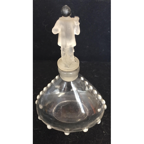 228 - A Dubarry 'A Toi' Depinoix perfume bottle, with a frosted glass pierrot stopper, designed by Julien ... 