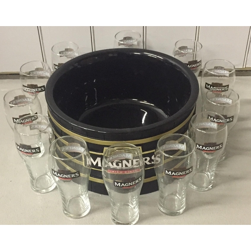 237 - A new, branded 'Magners' ice bucket (36cm diameter), together with twelve matching 'Magners' nucleat... 