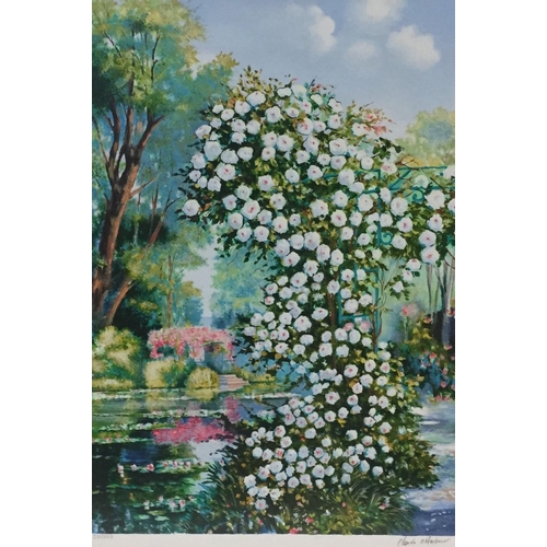 281 - A gilt framed, limited edition, serigraph in colour on woven paper, entitled ‘Parfum de Roses a Give... 