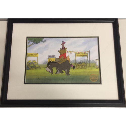 Walt Disney limited edition 'The Pooh and The Blustery' serigraph colour print from original 1968 'Winnie the Pooh and the Blustery Day', with certificate of authenticity. Framed dimensions(cm) 45cm x 56cm.