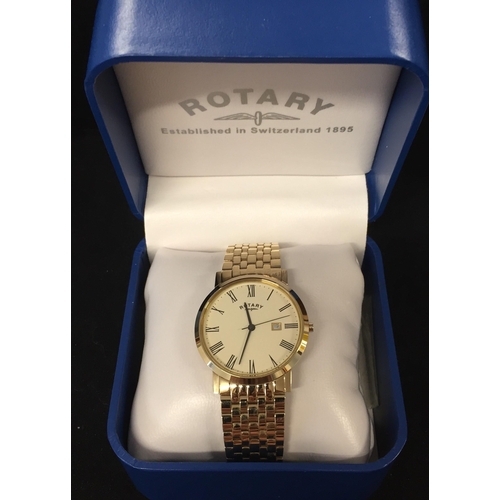 380 - A boxed, gents 'Rotary Windsor' dress watch. Battery powered. Untested.