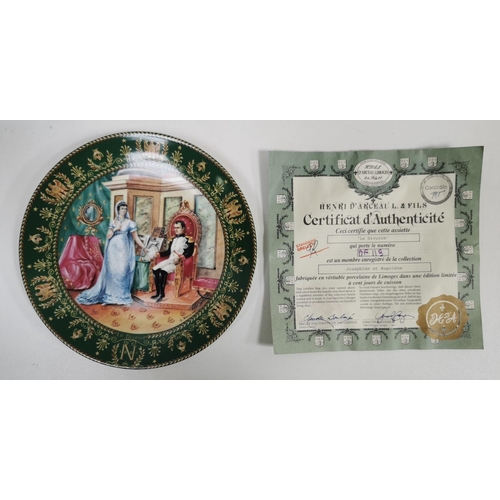 578 - Three 'D'Arceau Limoges' display plates. Each with certificates of authenticity.