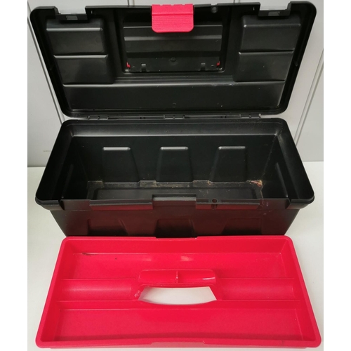 651 - A mixed lot of three plastic tool boxes & three smaller storage boxes.