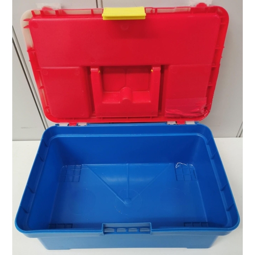 651 - A mixed lot of three plastic tool boxes & three smaller storage boxes.