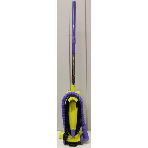 773 - A lightweight, yellow & purple 'POD', upright, bagless vacuum cleaner with hose attachments from Mor... 