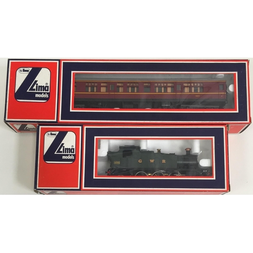 2782 - A boxed Lima OO gauge Locomotive & boxed Coach. To include 2-6-2 Class 45 Prairie Tank G.W.R. & Mk1 ... 