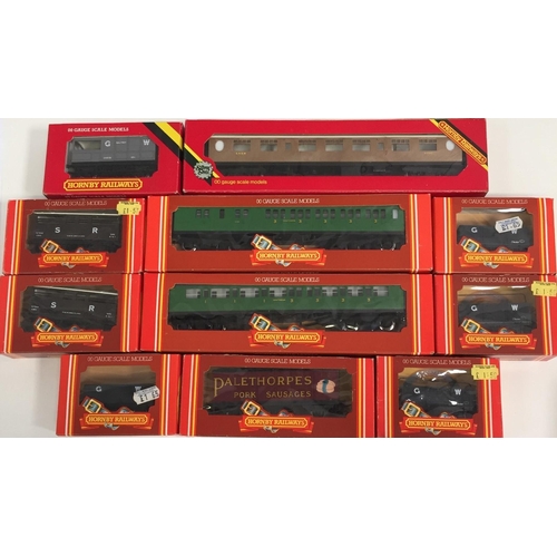 2792 - A collection of eleven, boxed OO gauge Hornby Railways Coaches & Wagons. To include Brake Van G.W.R.... 