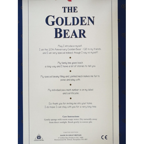 4031 - A boxed, limited edition 'Golden Bear Products Ltd' - 'The Golden Bear' 20th anniversary bear, in ye... 