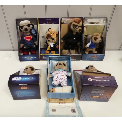 4091A - A collection of seven Compare The Market Meerkats. To include three Meerkat Movies editions. Each wi... 