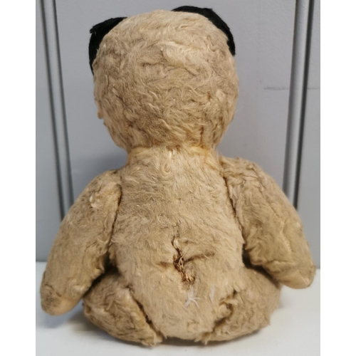 4085 - An early-mid 1900's, straw-filled 'Sooty' teddy bear. Features include padded feet & ears, pointed n... 