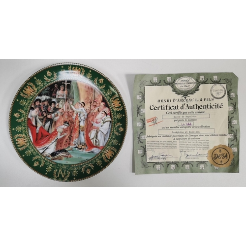 578 - Three 'D'Arceau Limoges' display plates. Each with certificates of authenticity.