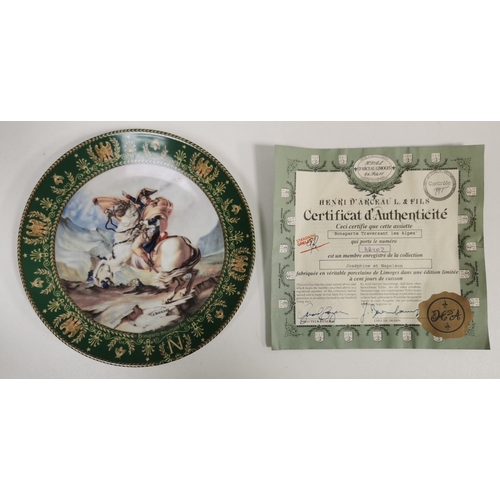 578 - Three 'D'Arceau Limoges' display plates. Each with certificates of authenticity.