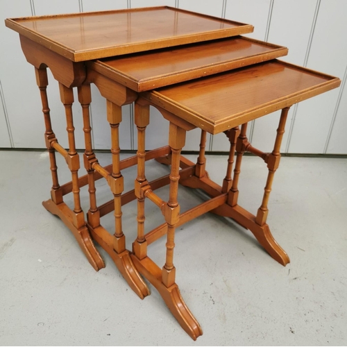 968 - A vintage nest of three tables. Largest dimensions(cm) H56, W51, D36.