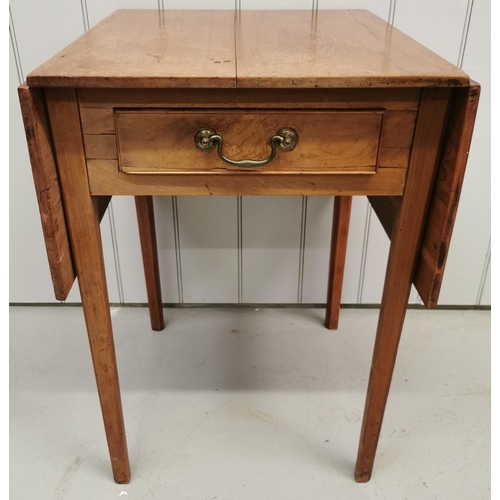 969 - A 19th century Pembroke table, with single drawer. One hinge requires attention. Dimensions(cm) H74,... 