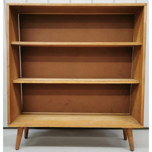 977 - A mid-century narrow open bookcase. A low-level bookcase with double-shelved area. Dimensions(cm) H8... 