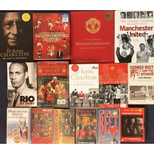 3724 - Manchester United FC related - a collection of mostly new/unplayed/unread DVD, Videos (x6) & Books (... 