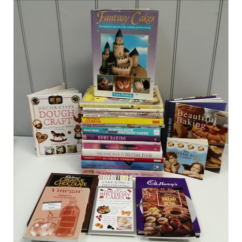 3138 - A selection of twenty-four cooking/baking books. To include 'The Muffin Bible', 'Fantasy Cakes' etc.