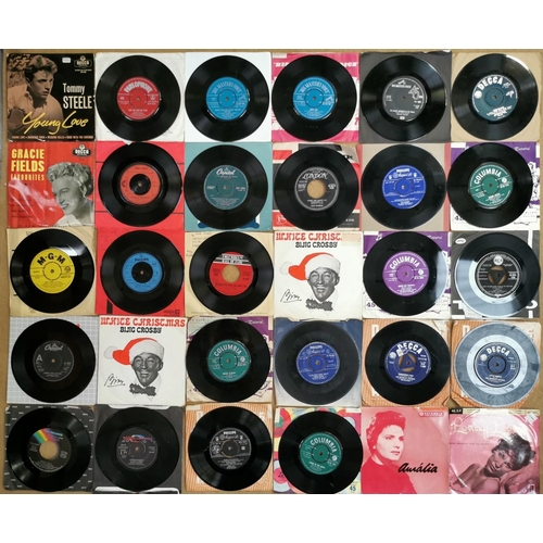 3607 - A collection of sixty 1950's vinyl singles. To include 'Bing Crosby', 'Tommy Steele', 'Glenn Miller'... 