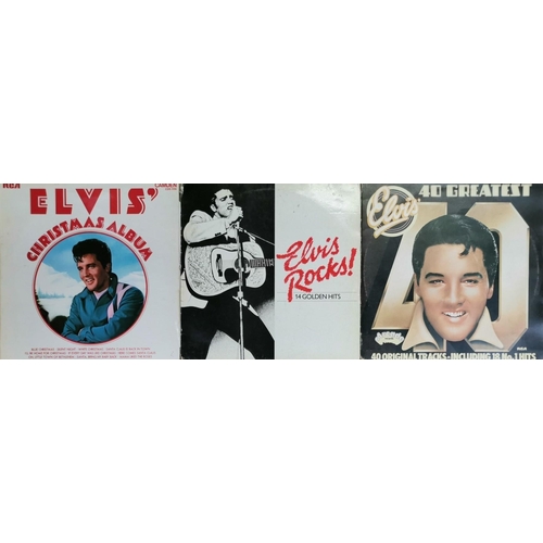 3672 - A trio of vinyl albums, by 'Elvis Presley'. To include - 'Elvis Rocks!', 'Christmas Album' & '40 Gre... 