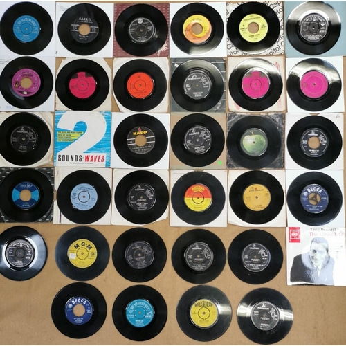 3683 - A collection of thirty-four 1960's vinyl singles. To include eight without sleeves.