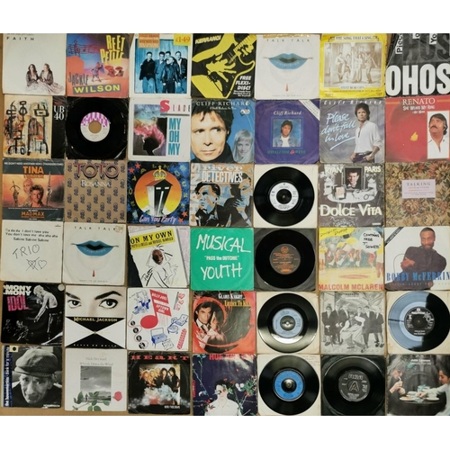 3689 - A collection of seventy-six 1980's/90's vinyl singles. To include nine without sleeves.