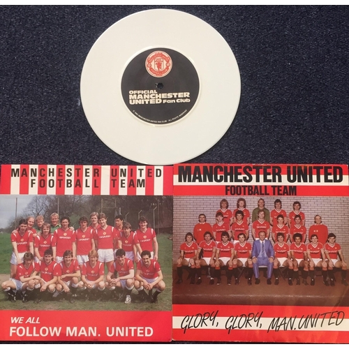 3706 - A trio of Manchester United Football Club vinyl singles. To include 'Glory, Glory Man United', 'We A... 