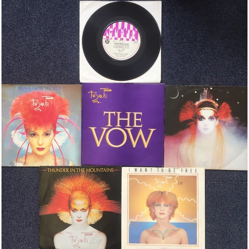 3730 - A collection of six vinyl singles, by 'Toyah'. To include 'Thunder In the Mountains',  'The Vow',  '... 