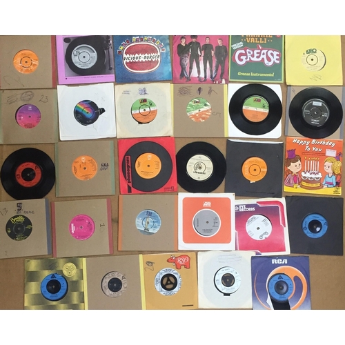 3731 - A collection of twenty-nine, mostly 1970's, vinyl singles. To include 'Boney M', 'John Travolta', et... 