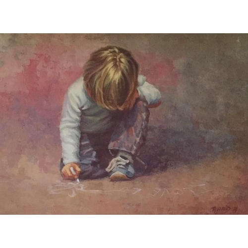 285 - A gilt framed, lithograph on paper, entitled ‘Budding Artist’, by Lucelle Raad (born in GB 1942, mov... 