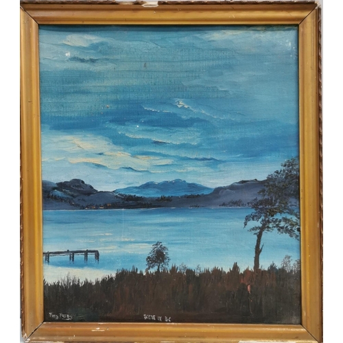 318 - A framed, original oil painting, signed Frederich L Fryer & dated Sept 4th 1967 entitled 'Scene by B... 