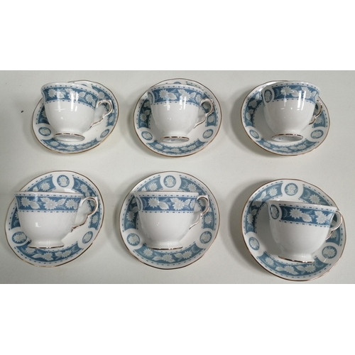 499 - A Royal Vale bone china 19 piece tea set.  Pattern no. 8681. To include six cups & saucers, six side... 